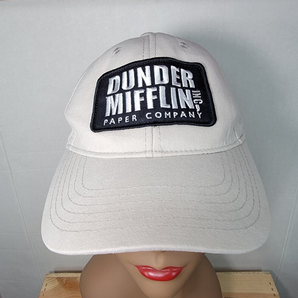 The Office Beige Snap Back Hat "Dunder Mifflin Inc"